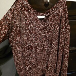 New York & Company Red and Black Blouse